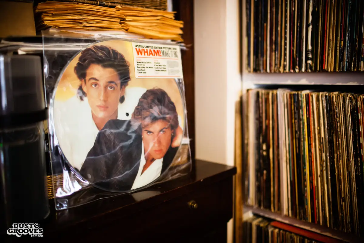 Andrew Mason, a vinyl record collector, photographed at his home in New York, NY for Dust & Grooves.