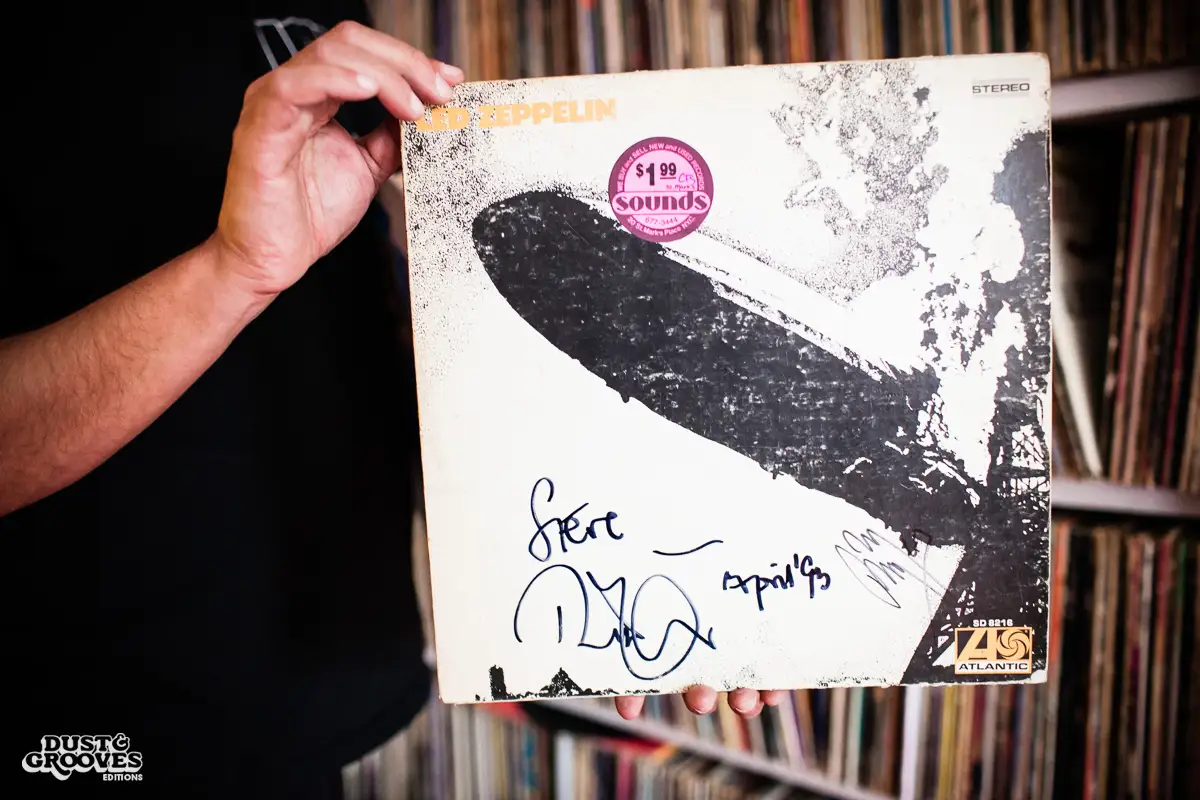 Andrew Mason, a vinyl record collector, photographed at his home in New York, NY for Dust & Grooves.