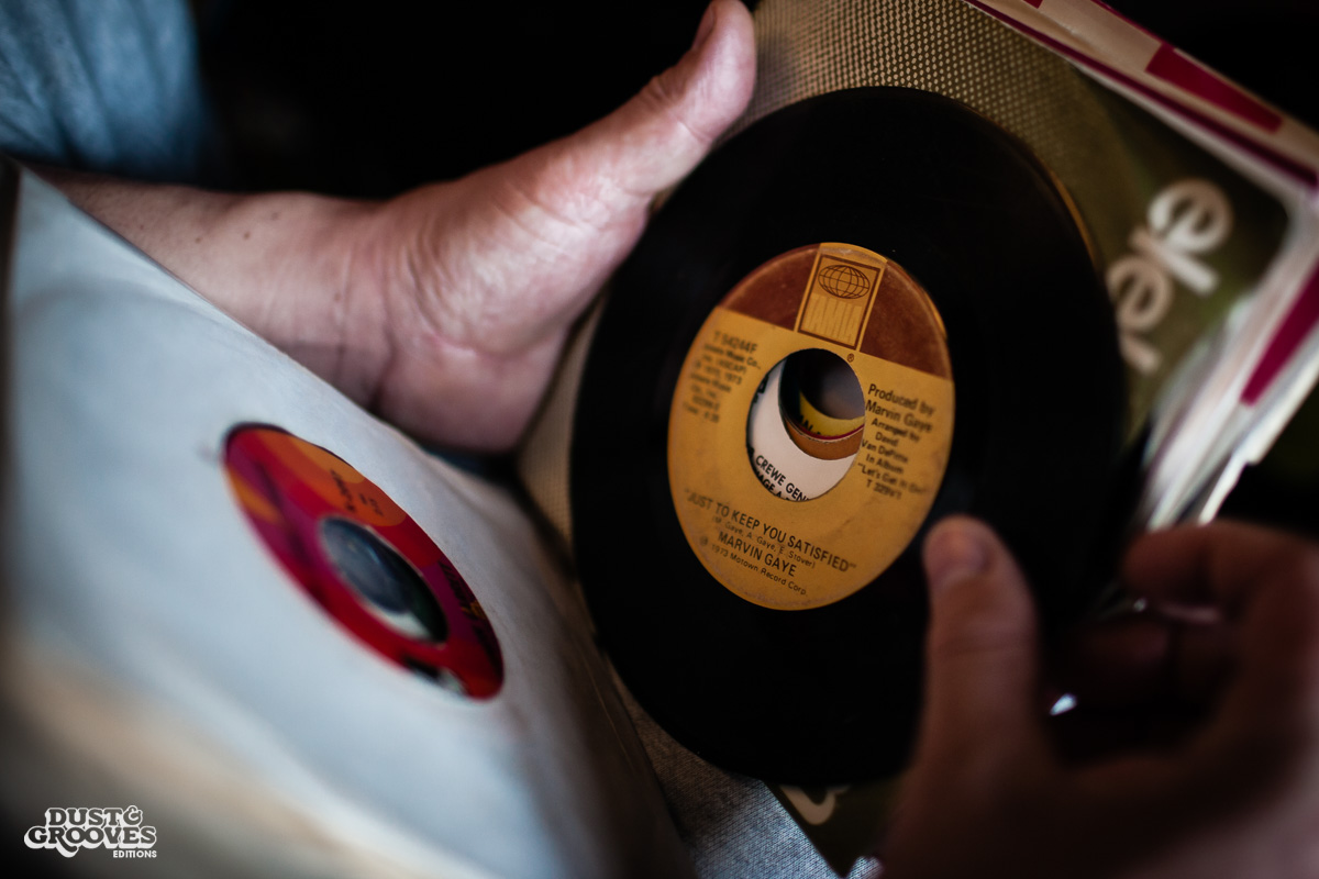 DJ Shame, a vinyl record collector, photographed at his home in Deerfield, MA, for Dust & Grooves.