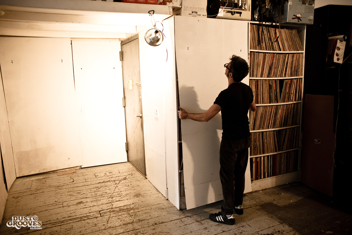 Matt Mikas, a vinyl record collector, photographed at his home in Brooklyn, NY for Dust & Grooves.