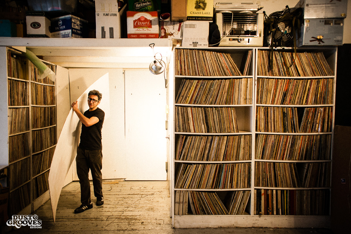 Matt Mikas, a vinyl record collector, photographed at his home in Brooklyn, NY for Dust & Grooves.