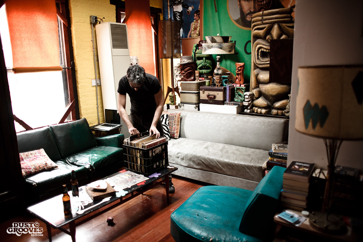 Matt Mikas, a vinyl record collector, photographed at his home in Brooklyn, NY for Dust & Grooves.