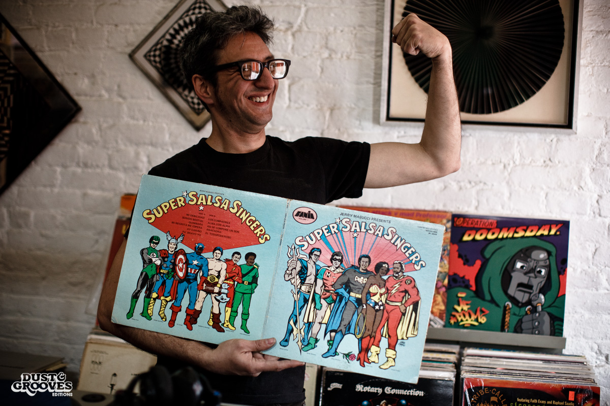 Matt Mikas, a vinyl record collector, photographed at his home in Brooklyn, NY for Dust & Grooves.
