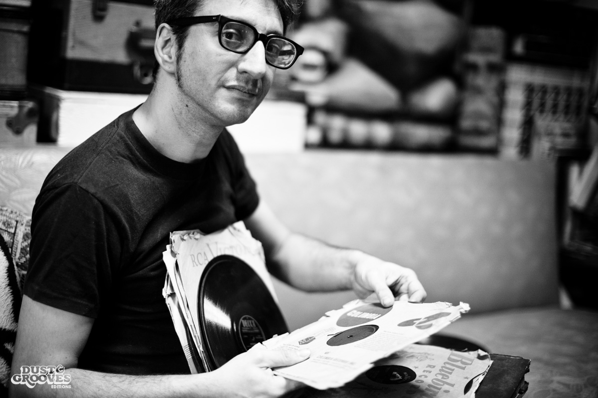 Matt Mikas, a vinyl record collector, photographed at his home in Brooklyn, NY for Dust & Grooves.