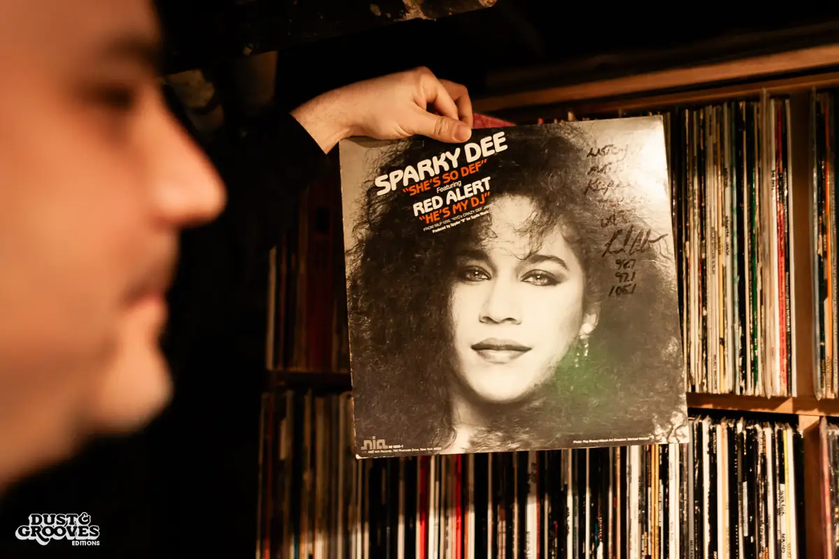 Andrew Mason, a vinyl record collector, photographed at his home in Brooklyn, NY for Dust & Grooves.