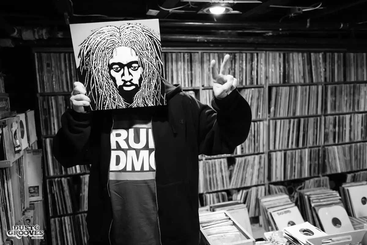 Andrew Mason, a vinyl record collector, photographed at his home in Brooklyn, NY for Dust & Grooves.
