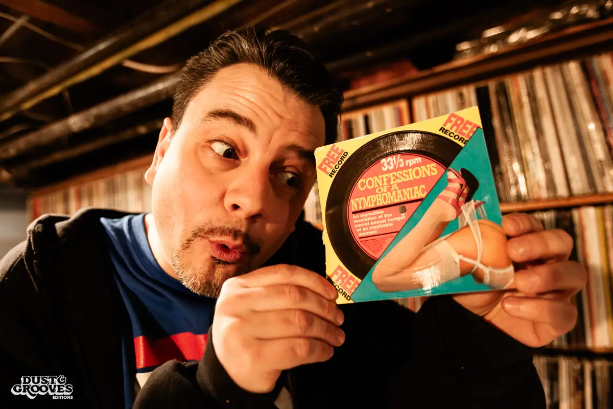 Andrew Mason, a vinyl record collector, photographed at his home in Brooklyn, NY for Dust & Grooves.