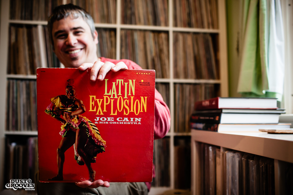 Pablo Yglesias, a vinyl record collector, photographed at his home in Northhampton, MA. for Dust & Grooves.