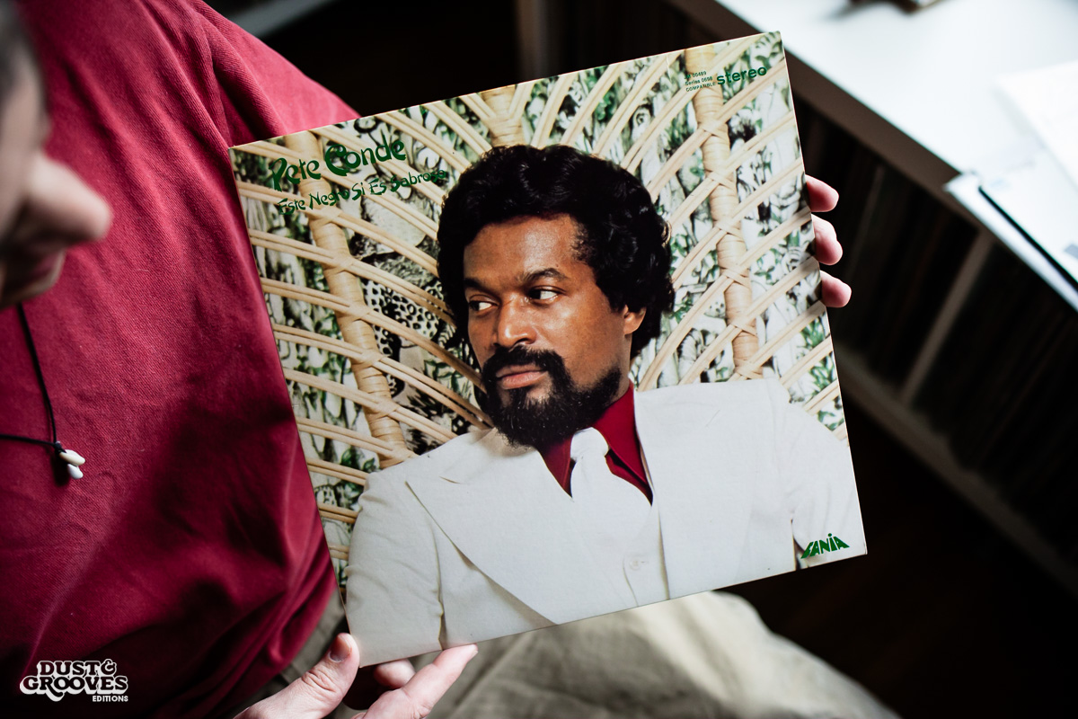 Pablo Yglesias, a vinyl record collector, photographed at his home in Northhampton, MA. for Dust & Grooves.