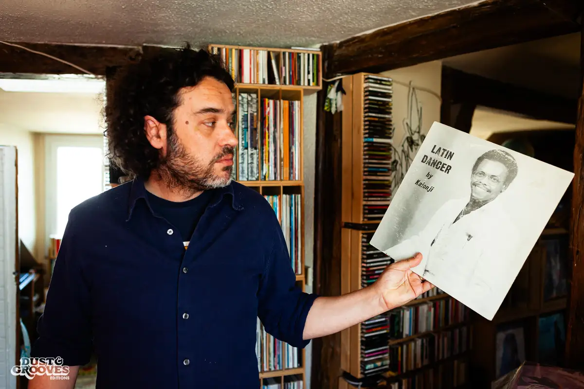 Manu Boubli, a vinyl record collector and co-founder of Superfly record shop, photographed at his home in Paris, France, for Dust & Grooves.