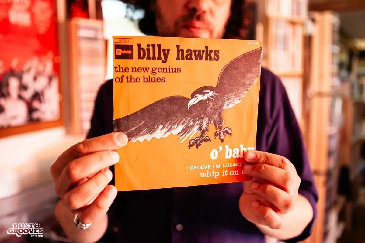 Manu Boubli, a vinyl record collector and co-founder of Superfly record shop, photographed at his home in Paris, France, for Dust & Grooves.