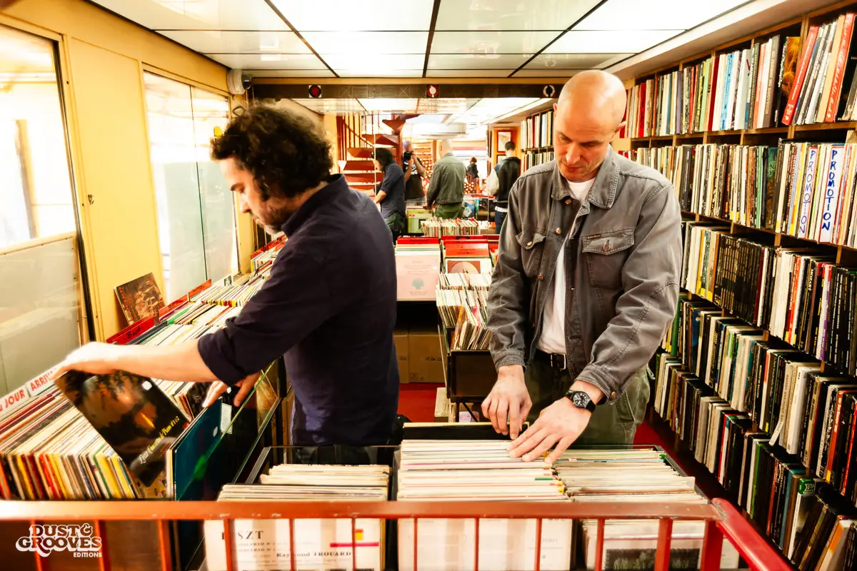 Manu Boubli, a vinyl record collector and co-founder of Superfly record shop, photographed at his home in Paris, France, for Dust & Grooves.