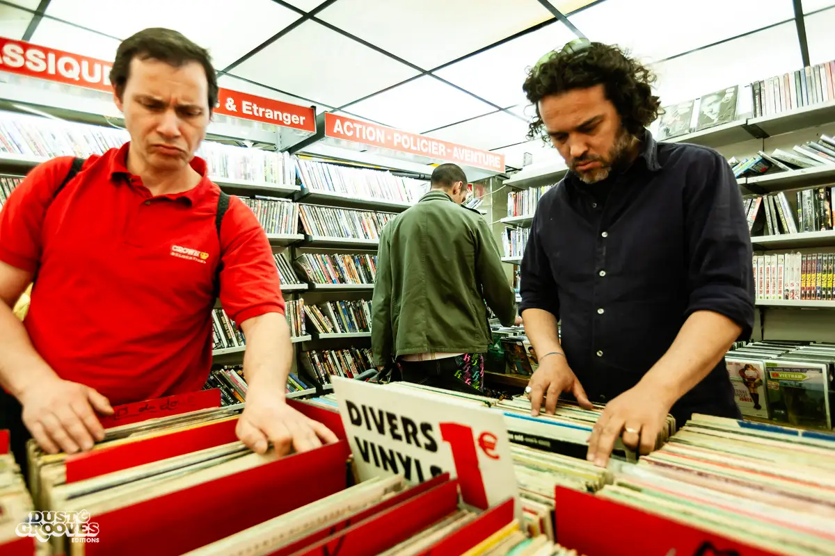Manu Boubli, a vinyl record collector and co-founder of Superfly record shop, photographed at his home in Paris, France, for Dust & Grooves.