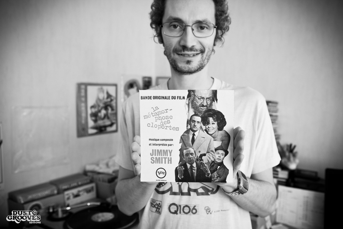 Thomas Pasquet, a vinyl record collector, photographed at his home in Paris, France for Dust & Grooves.
