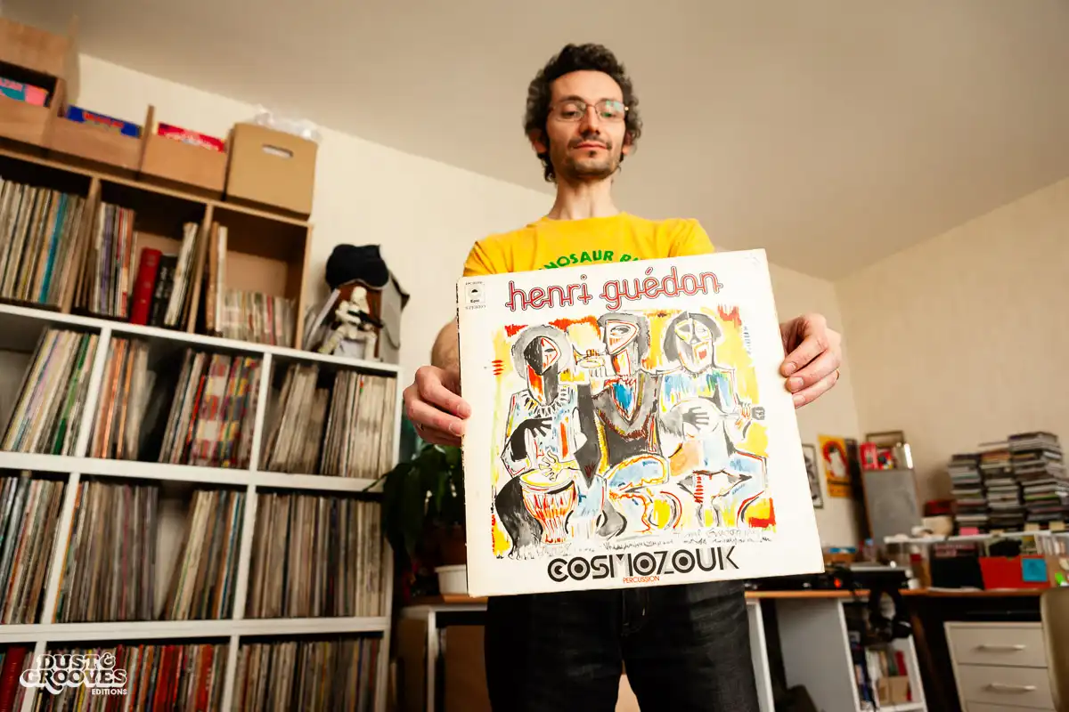Thomas Pasquet, a vinyl record collector, photographed at his home in Paris, France for Dust & Grooves.