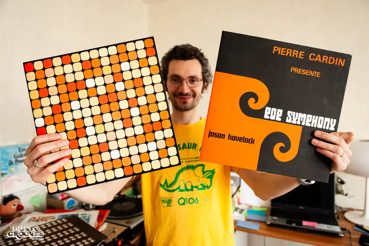 Thomas Pasquet, a vinyl record collector, photographed at his home in Paris, France for Dust & Grooves.