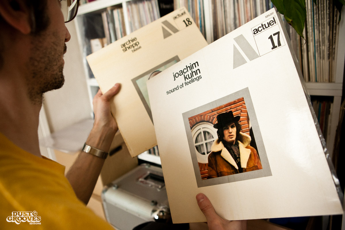 Thomas Pasquet, a vinyl record collector, photographed at his home in Paris, France for Dust & Grooves.