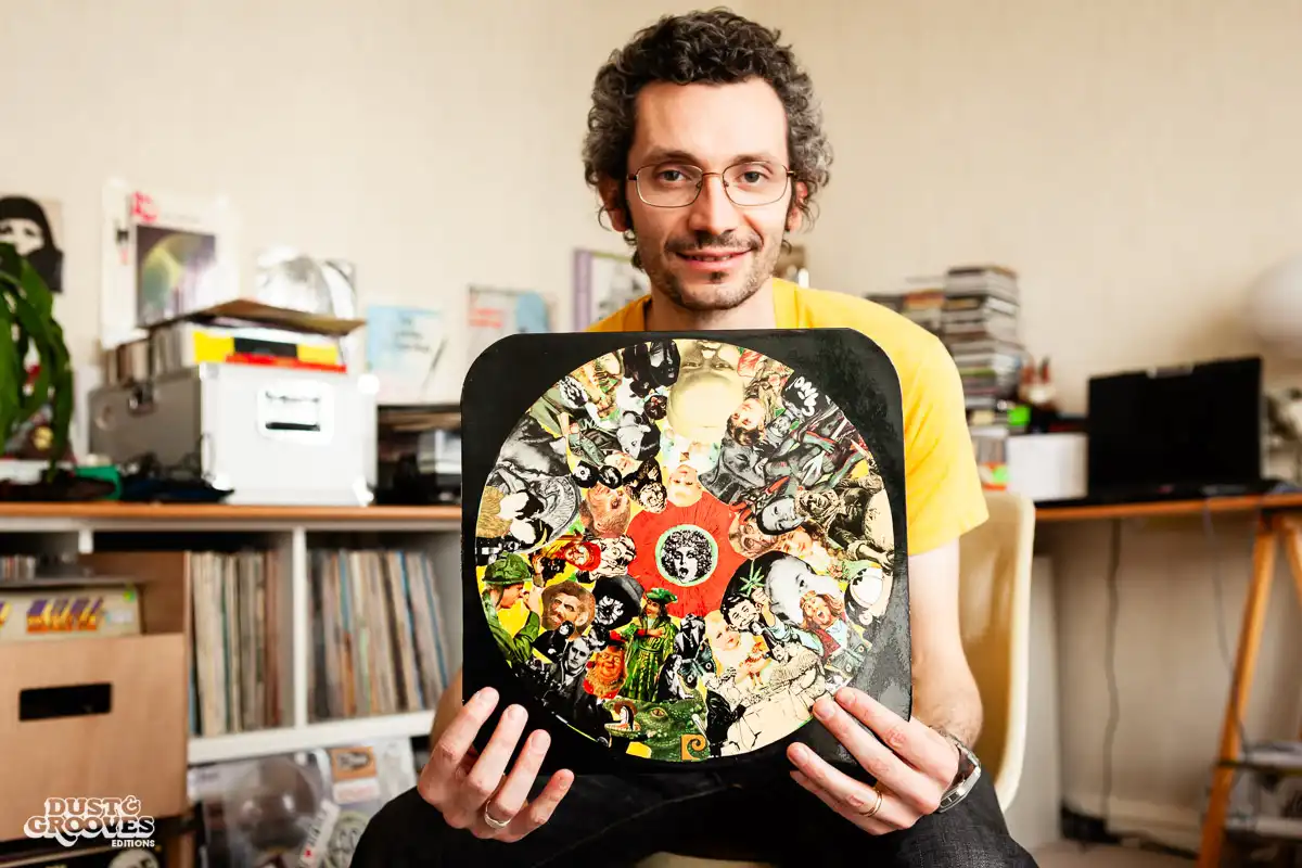 Thomas Pasquet, a vinyl record collector, photographed at his home in Paris, France for Dust & Grooves.