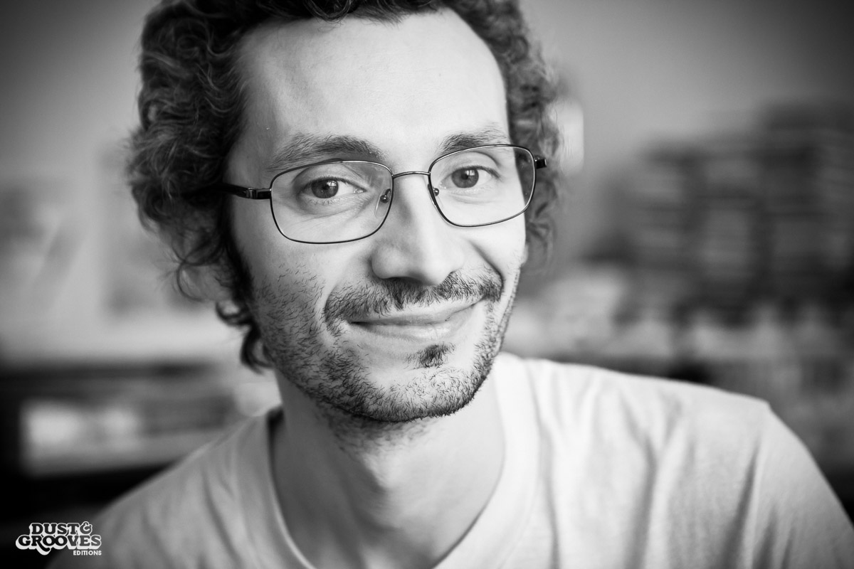 Thomas Pasquet, a vinyl record collector, photographed at his home in Paris, France for Dust & Grooves.
