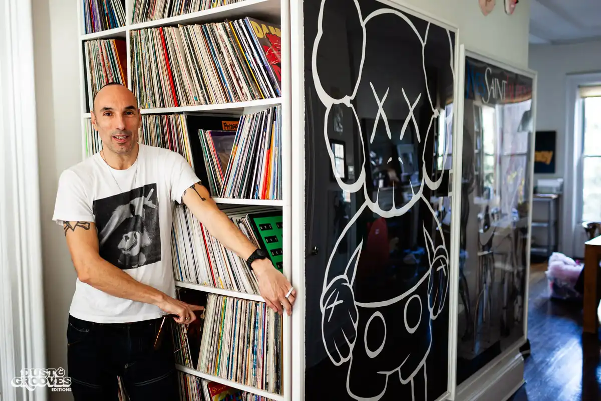 DB Burkeman, a vinyl record collector, photographed at his home in Brooklyn, NY for Dust & Grooves.