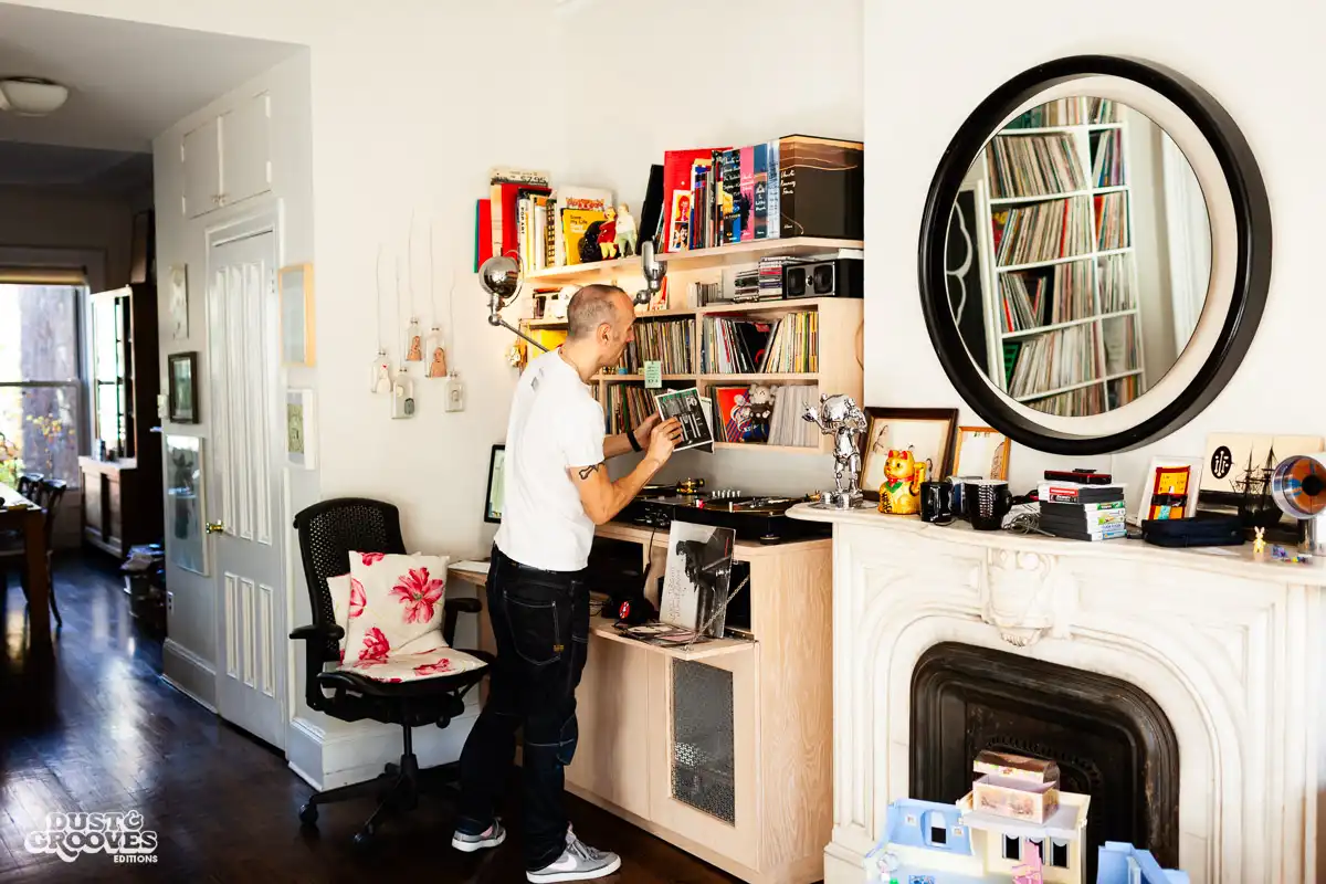 DB Burkeman, a vinyl record collector, photographed at his home in Brooklyn, NY for Dust & Grooves.