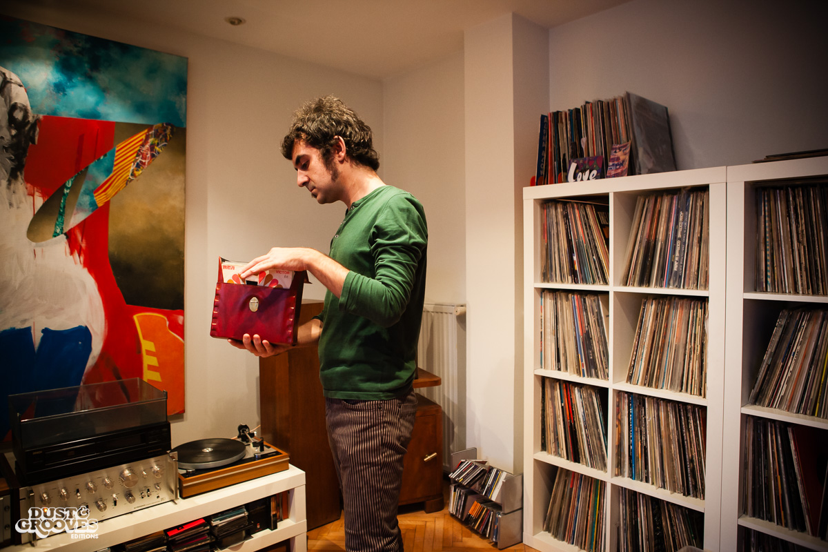 Emek Can Tulus, a vinyl record collector, photographed at his home in Istanbul, Turkey, for Dust & Grooves.