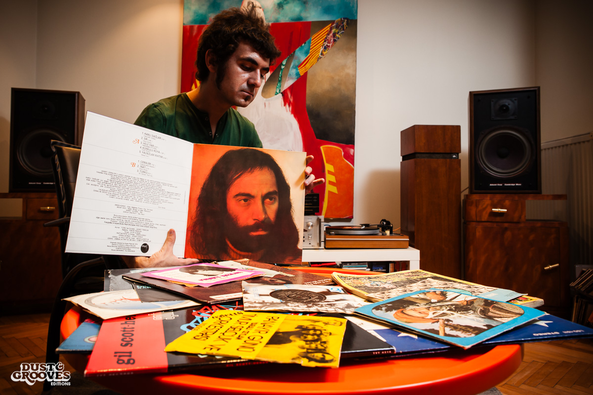 Emek Can Tulus, a vinyl record collector, photographed at his home in Istanbul, Turkey, for Dust & Grooves.