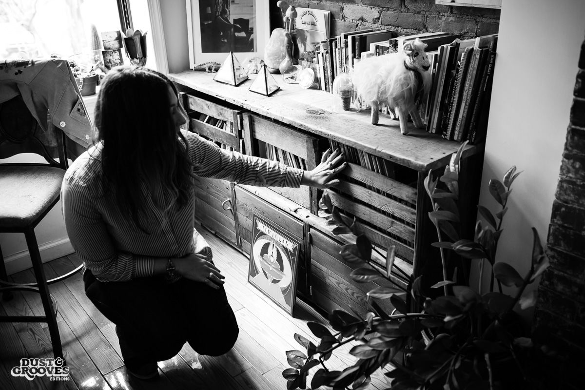 Jess Rotter, a vinyl record collector, photographed at her home in Los Angeles, California for Dust & Grooves. 