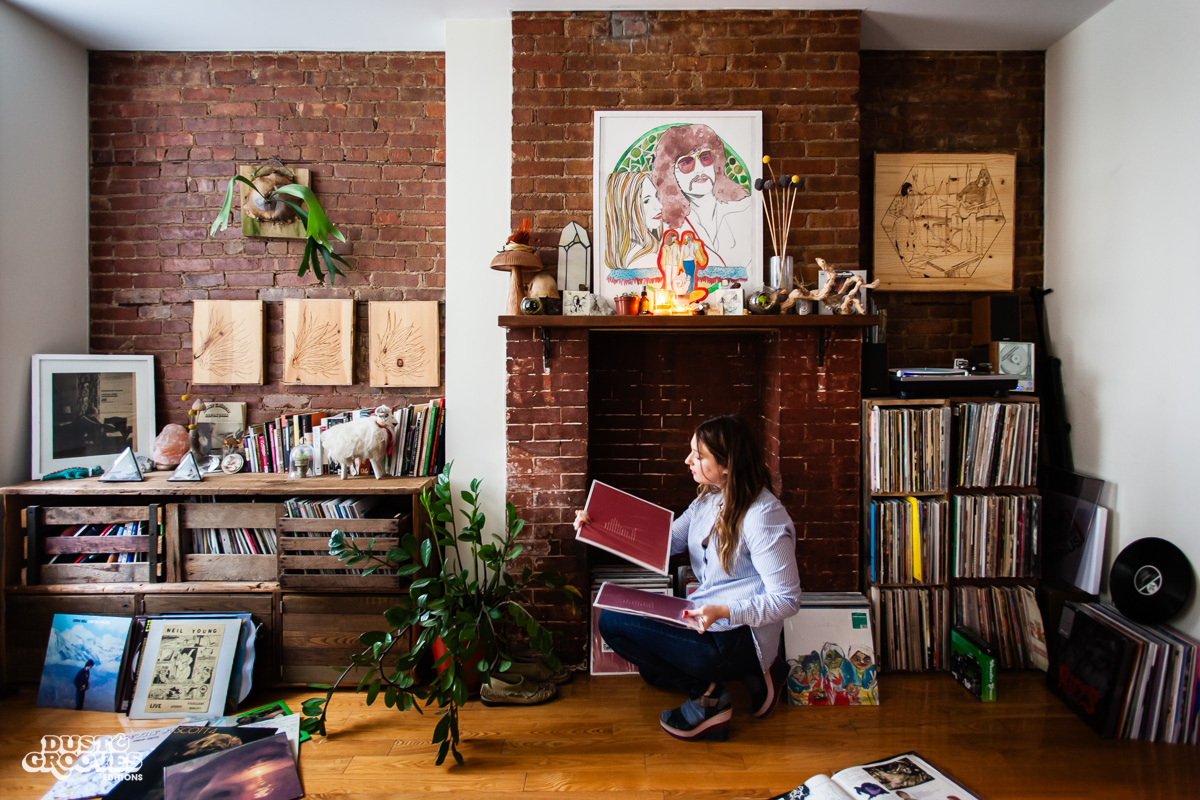 Jess Rotter, a vinyl record collector, photographed at her home in Los Angeles, California for Dust & Grooves. 