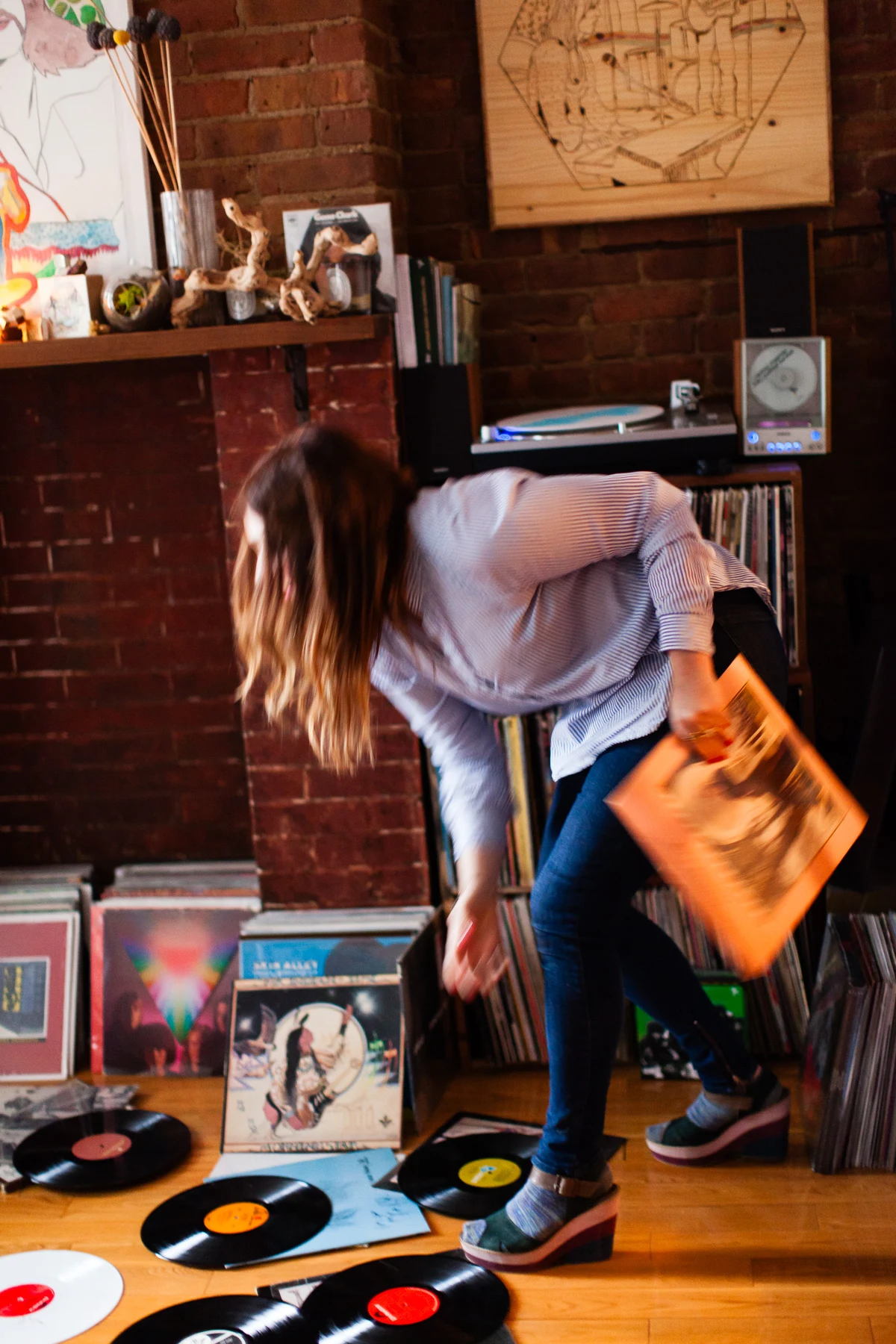 Jess Rotter, a vinyl record collector, photographed at her home in Los Angeles, California for Dust & Grooves.