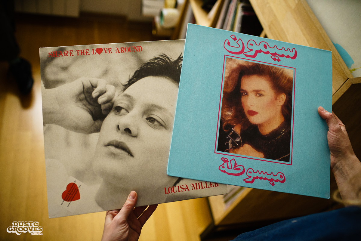 Anya Karmanova & Julia Rodionova, vinyl record collectors, photographed at Anya's home in Moscow, Russia for Dust & Grooves.