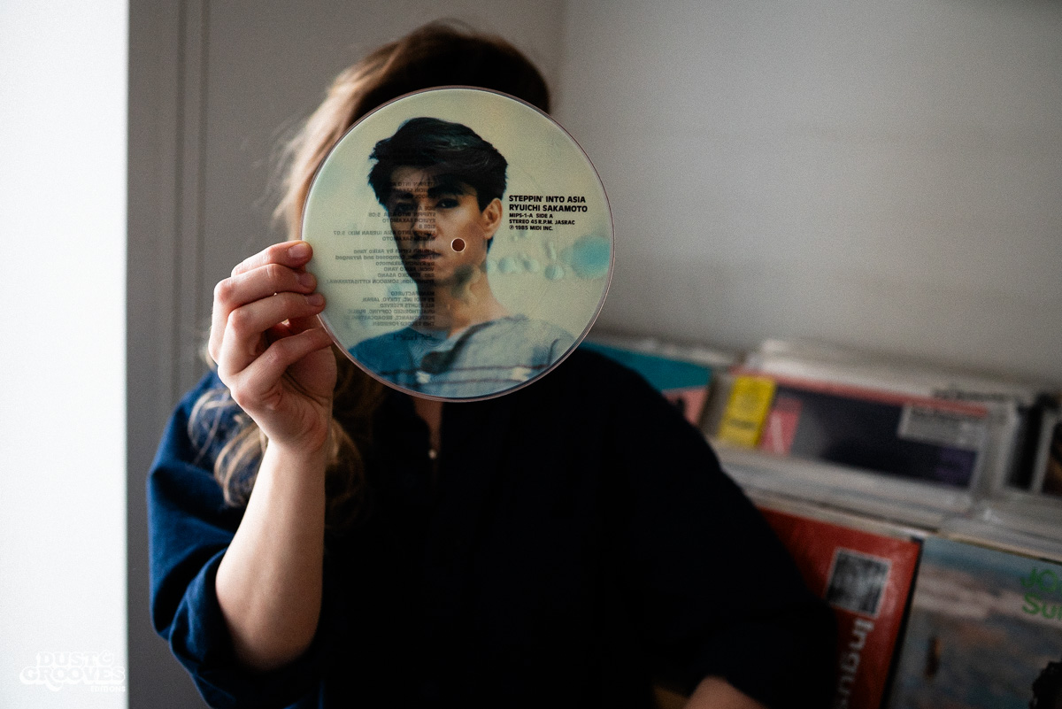 Anya Karmanova & Julia Rodionova, vinyl record collectors, photographed at Anya's home in Moscow, Russia for Dust & Grooves.