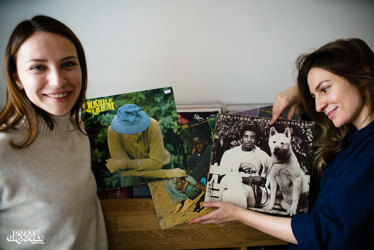 Anya Karmanova & Julia Rodionova, vinyl record collectors, photographed at Anya's home in Moscow, Russia for Dust & Grooves.
