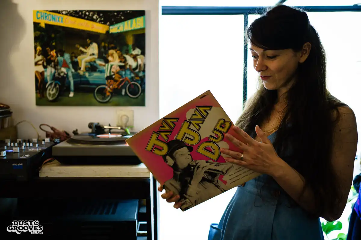 Ellen G, a vinyl record collector and illustrator photographed at her home in Ramat-Gan, Israel for Dust & Grooves. 