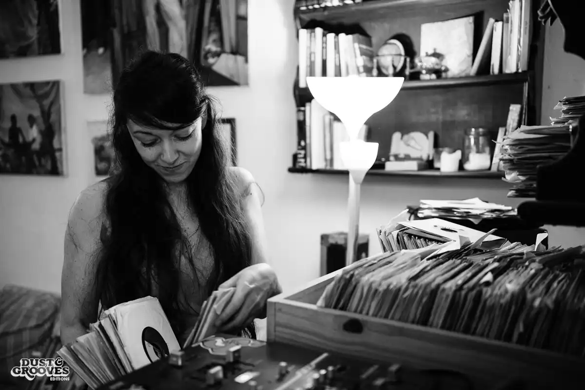 Ellen G, a vinyl record collector and illustrator photographed at her home in Ramat-Gan, Israel for Dust & Grooves. 