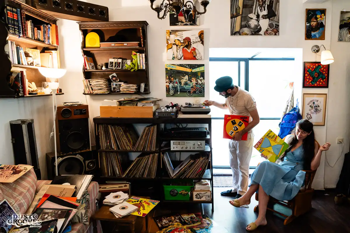 Ellen G, a vinyl record collector and illustrator photographed at her home in Ramat-Gan, Israel for Dust & Grooves. 
