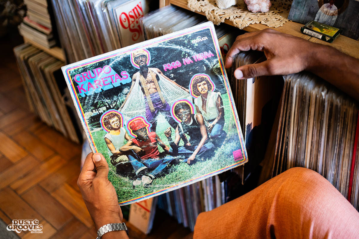 Gustavo Aquino, a vinyl record collectors and dealer, photographed at his home in Rio de Janeiro, Brazil for Dust & Grooves Volume 2 book.