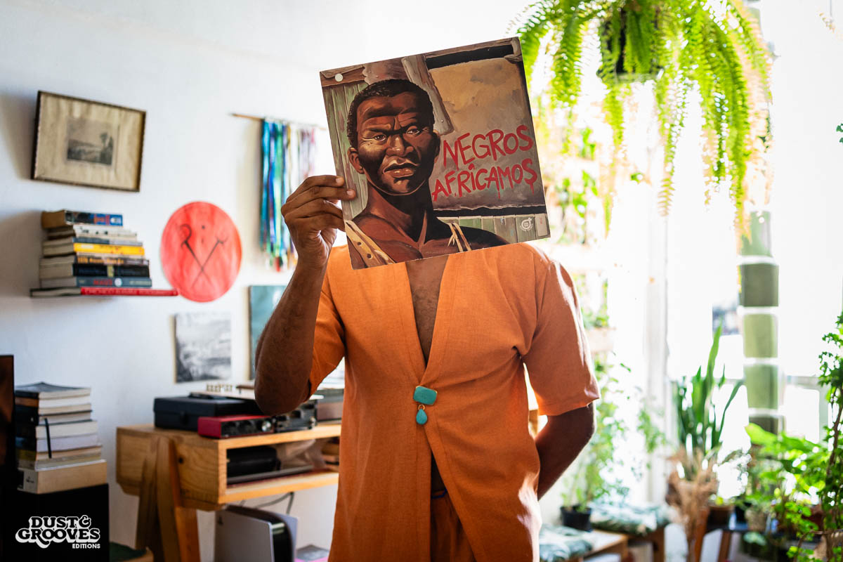 Gustavo Aquino, a vinyl record collectors and dealer, photographed at his home in Rio de Janeiro, Brazil for Dust & Grooves Volume 2 book.