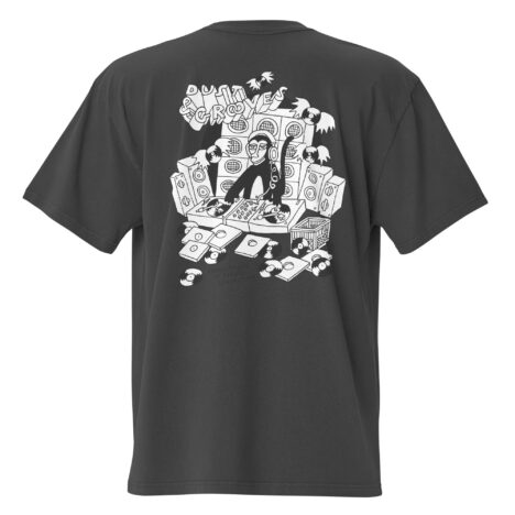 DJ Mono. Ashes57 x Dust & Grooves Collab. Oversized faded t-shirt