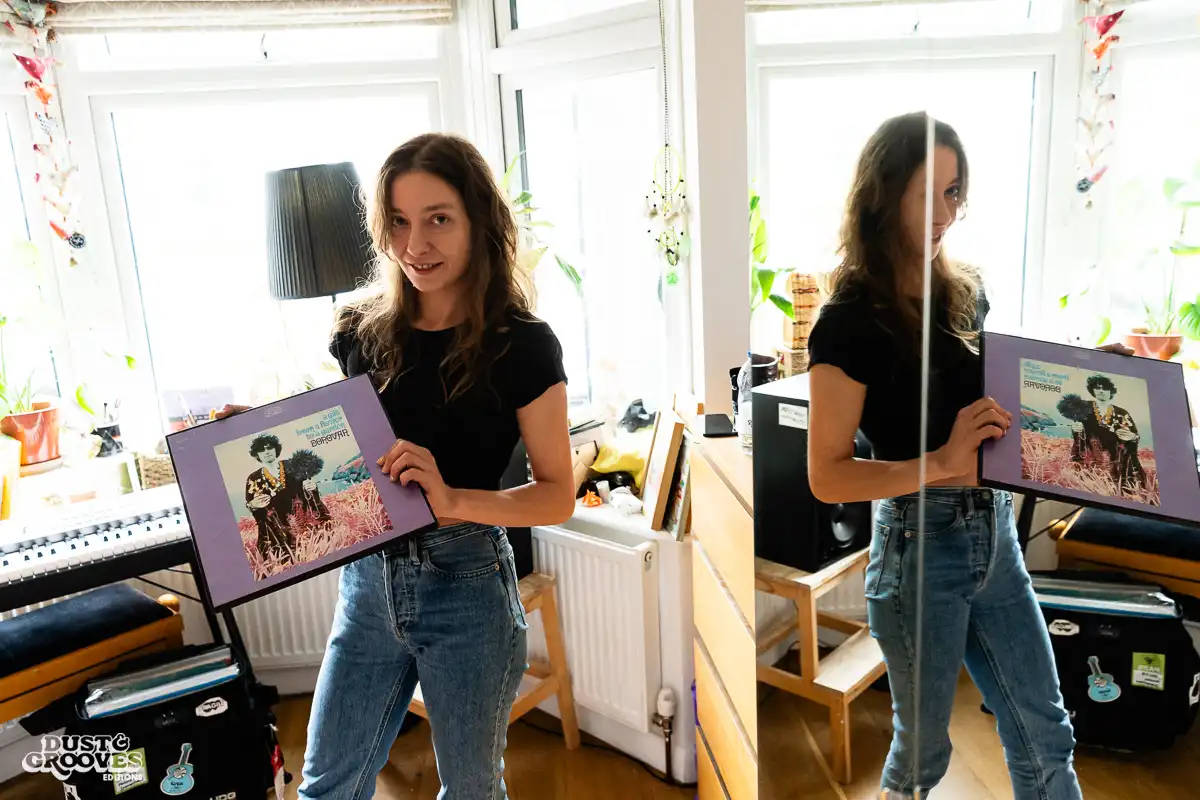 Mafalda Daniel, a vinyl record collector, music producer and artist, photographed at her record room in London for Dust & Grooves Volume 2 book.
