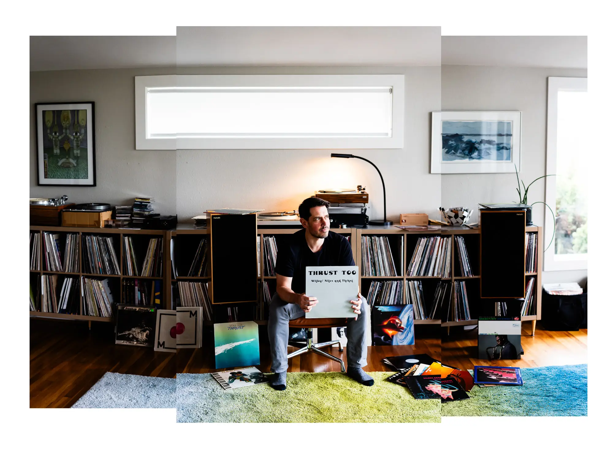 Kevin Lewandowski, a vinyl record collector, CEO and founder of Discogs, photographed at his home in Portland, OR for Dust & Grooves Volume 2 book.