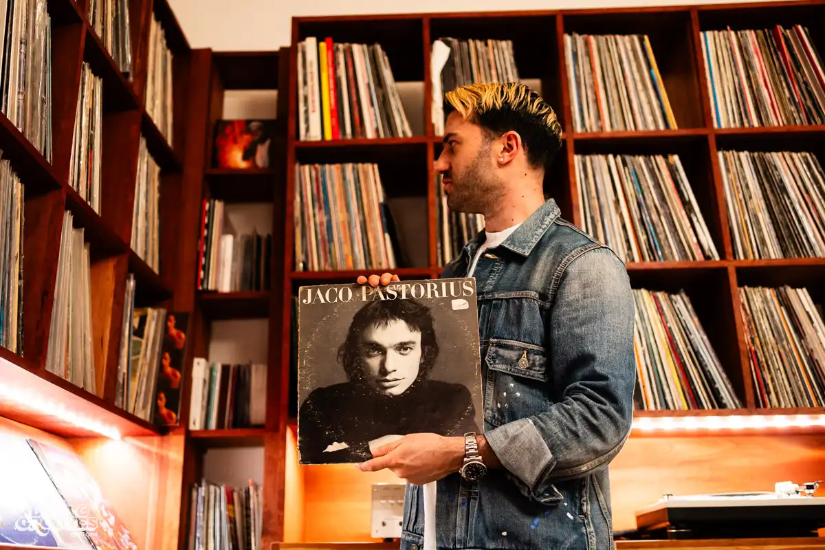 A-Trak, a vinyl record collector, DJ, record producer and turntablist, photographed at his home in Los Angeles, CA for Dust & Grooves Volume 2 book.
