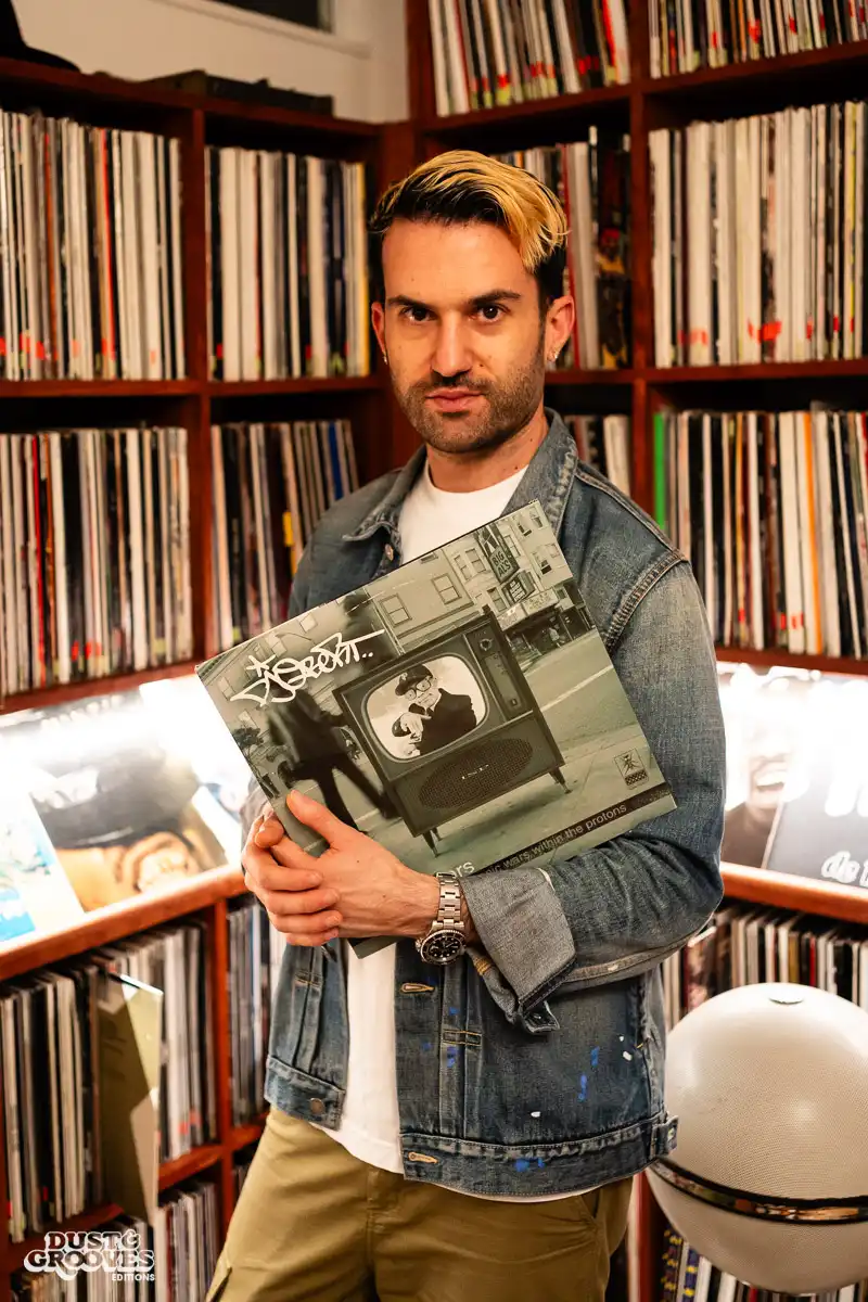 A-Trak, a vinyl record collector, DJ, record producer and turntablist, photographed at his home in Los Angeles, CA for Dust & Grooves Volume 2 book.