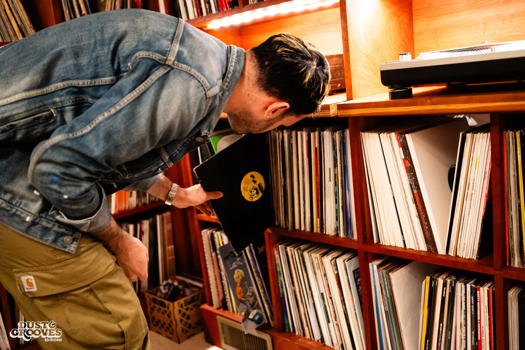 A-Trak, a vinyl record collector, DJ, record producer and turntablist, photographed at his home in Los Angeles, CA for Dust & Grooves Volume 2 book.