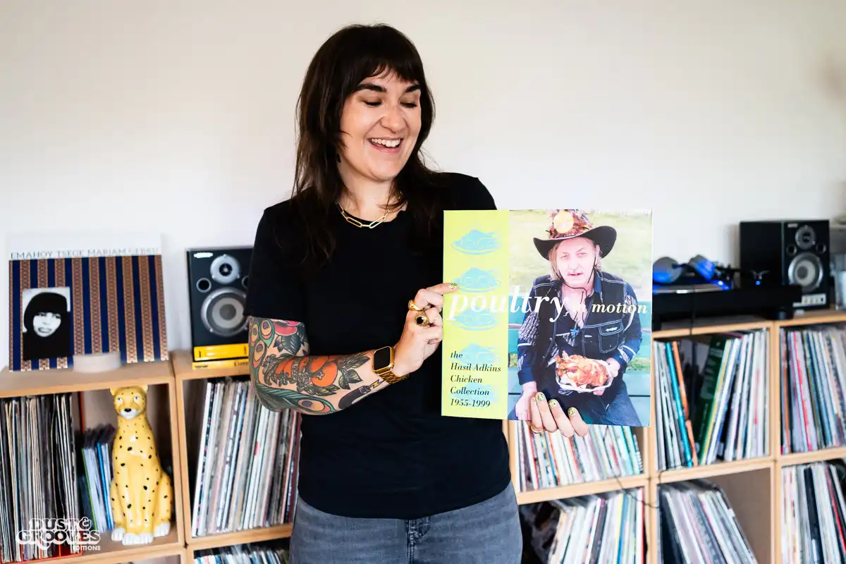 Deb Grant, a vinyl record collector, DJ and BBC 6 Music host, photographed at her home in London, UK for Dust & Grooves Volume 2 book.