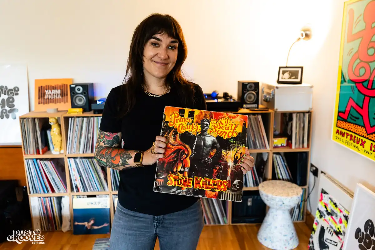 Deb Grant, a vinyl record collector, DJ and BBC 6 Music host, photographed at her home in London, UK for Dust & Grooves Volume 2 book.