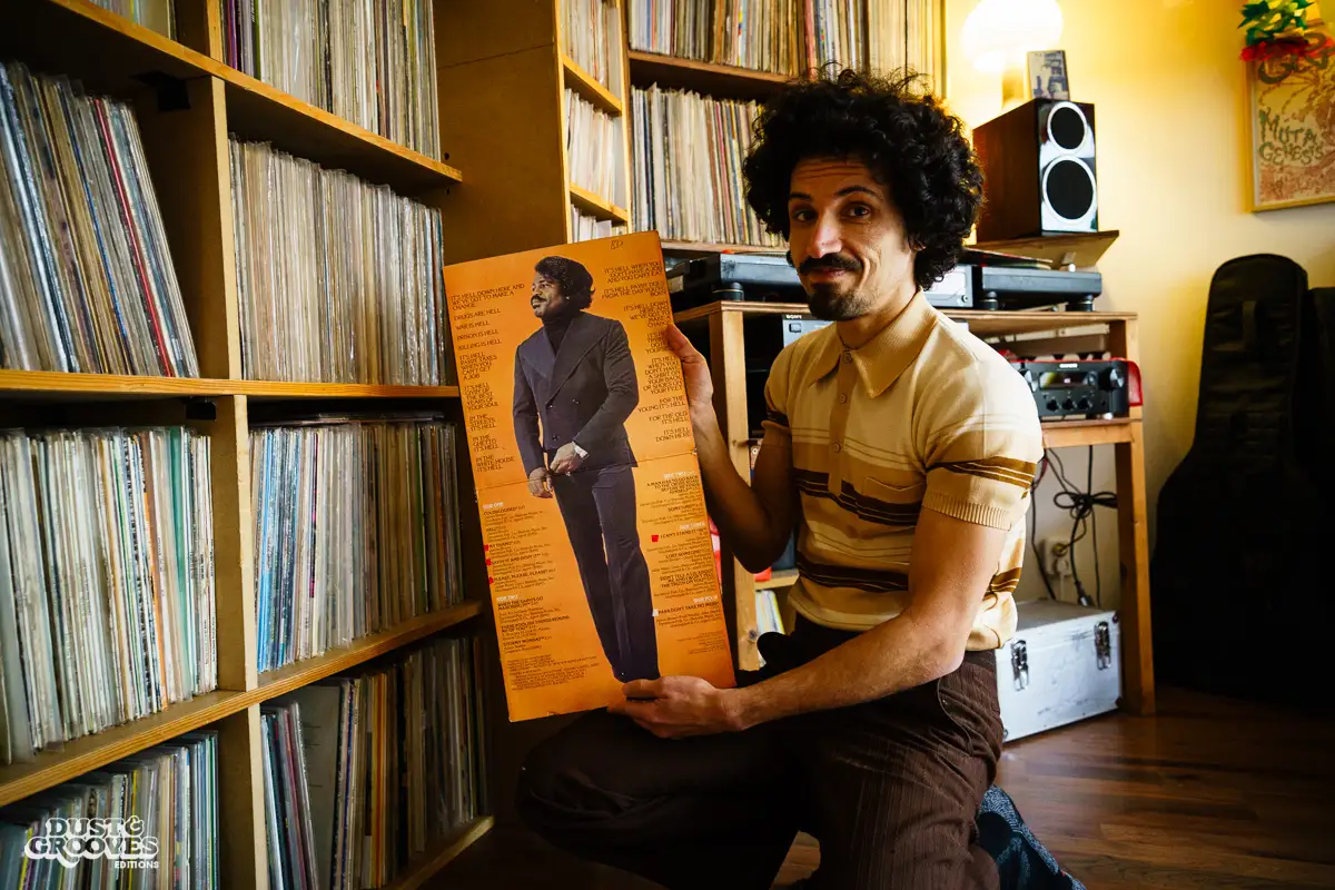 Alex Figueira, a vinyl record collector, DJ and musician, photographed at his home in Amsterdam, for Dust & Grooves Volume 2 book.
