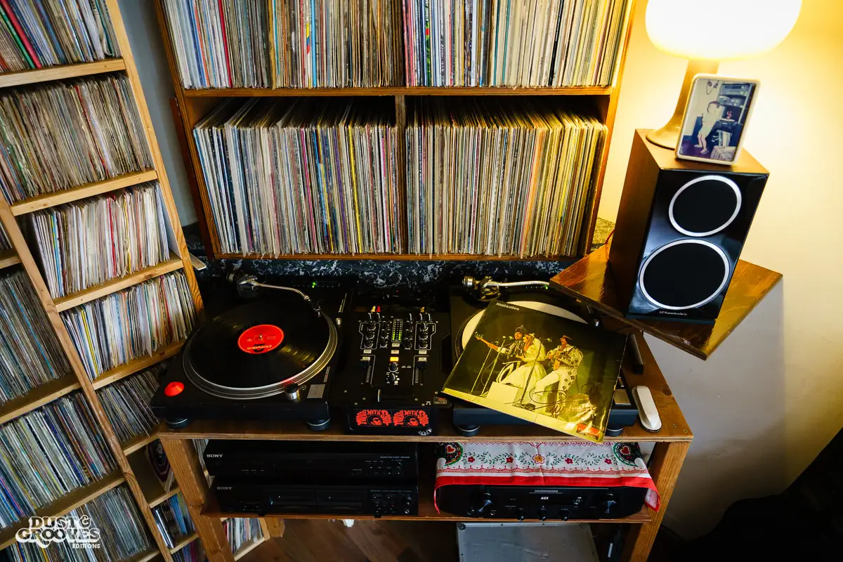 Alex Figueira, a vinyl record collector, DJ and musician, photographed at his home in Amsterdam, for Dust & Grooves Volume 2 book.