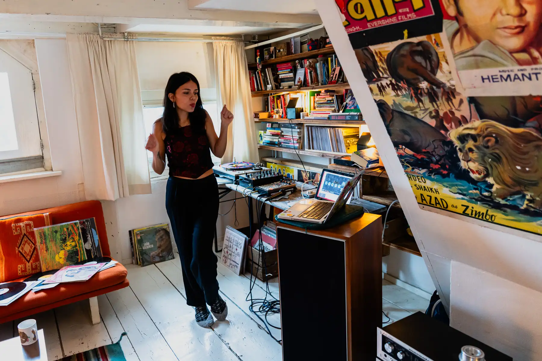 Coco Maria, a vinyl record collector, DJ and radio host, photographed at her home in Amsterdam, for Dust & Grooves Volume 2 book.