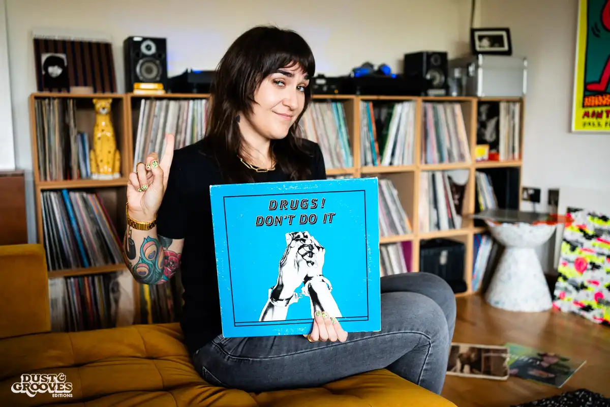 Deb Grant, a vinyl record collector, DJ and BBC 6 Music host, photographed at her home in London, UK for Dust & Grooves Volume 2 book.